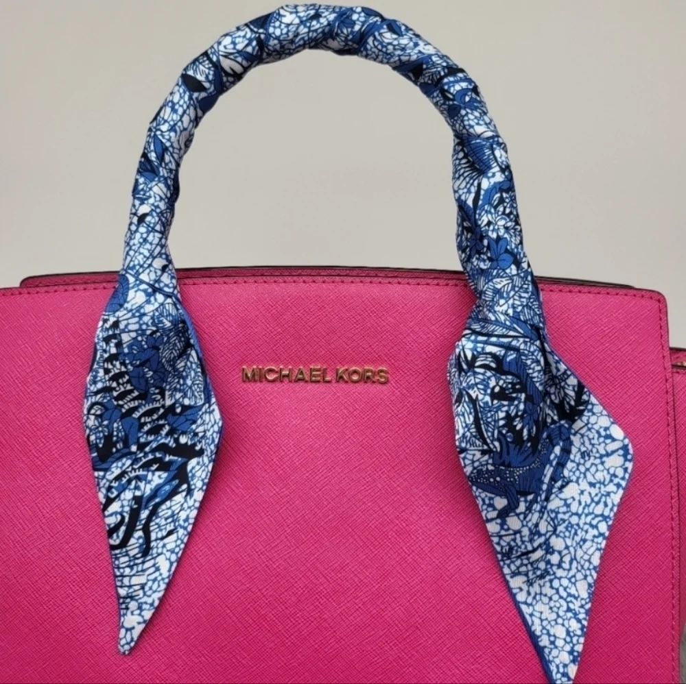 New Blue Chameleon Silk Skinny Scarf Twilly